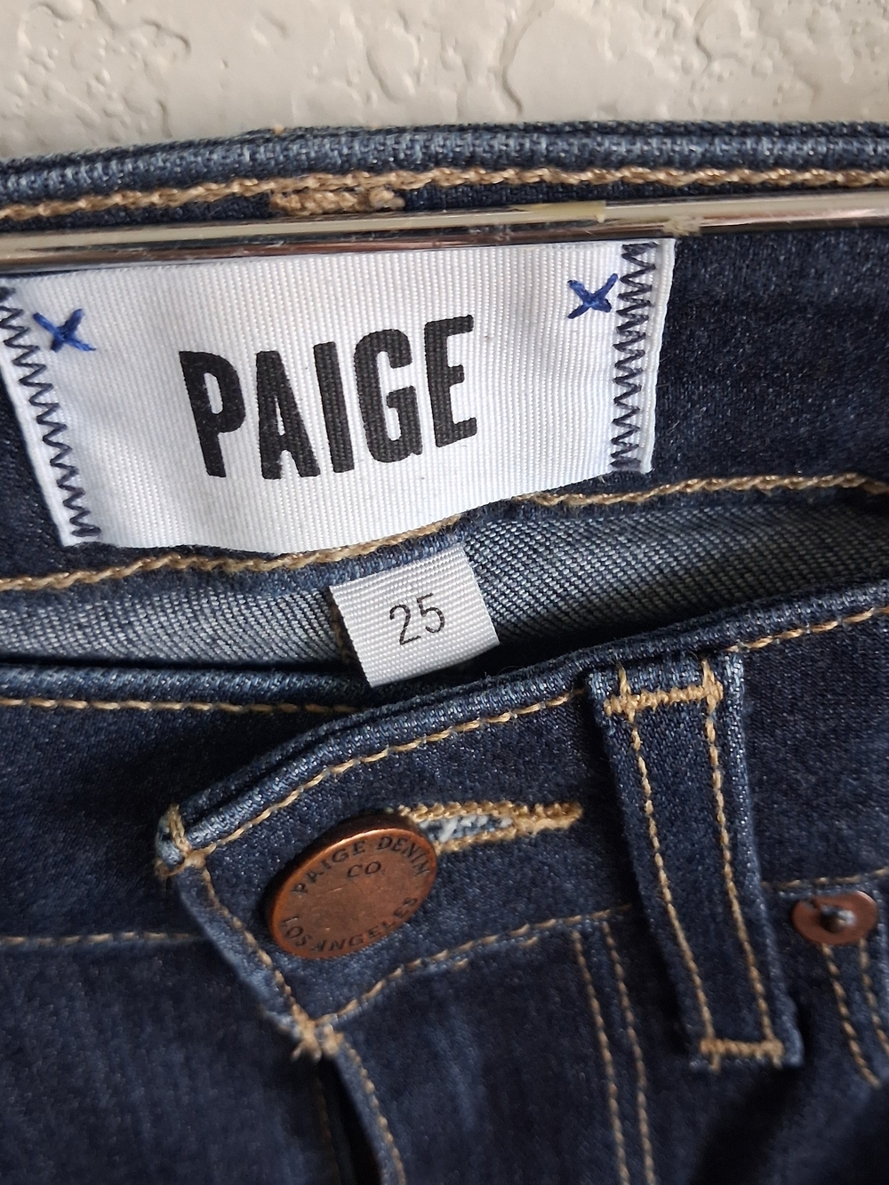 PAIGE Cigarette Skinny Jeans Dark Indigo - Picture 3 of 6